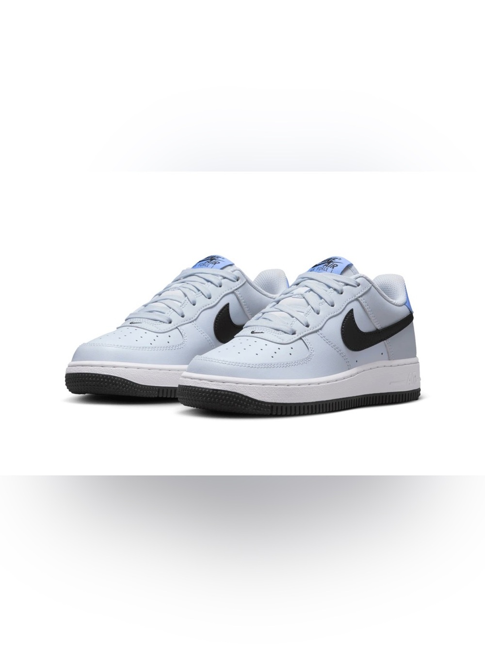 Nike Air Force 1 Low White Black Blue Sneakers Youth 4Y  Comfy Running Outdoors